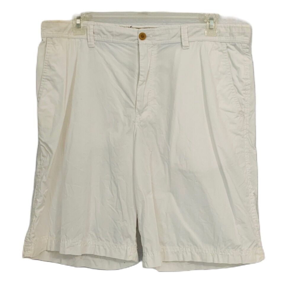 Izod Saltwater Shorts Men 38 Ivory 10" inseam Cotton Pocket Preppy Comfy Outdoor